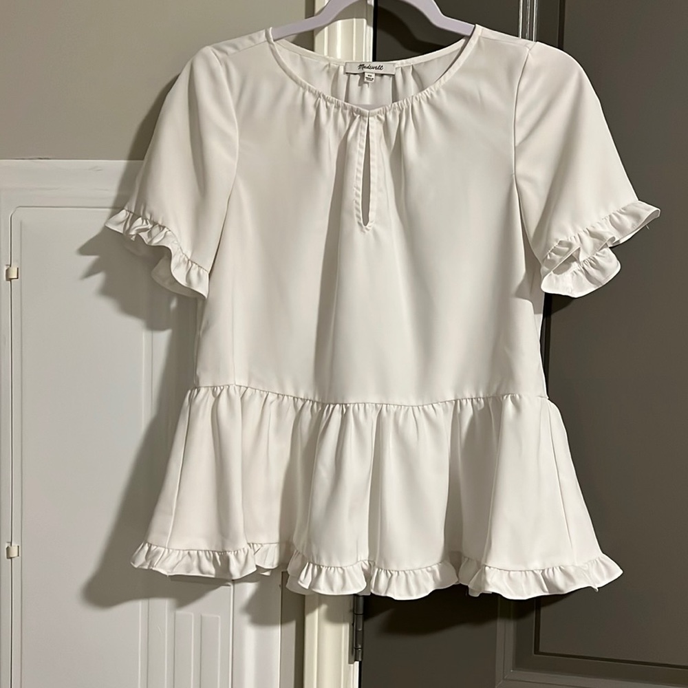 Womens madewell white blouse